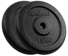 Ketaus svarelių rinkinys 2x15kg, skylė 31mm, klasikinė plokštė, REBEL ACTIVE