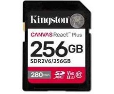 Kingston 256GB SDXC CANVAS REACT PLUS U3/UHS-II 280R/150W V60 Full HD/4K