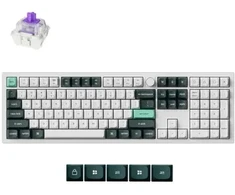 Keychron Q6 HE klaviatūra Gaming USB + RF belaidė + Bluetooth QWERTY Tamsiai žalia, balta