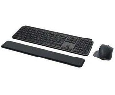 Logitech MX Keys S Combo klaviatūra + pelė, belaidė biurui, RF + Bluetooth, QWERTY, Amerikos ir tarptautinė grafito spalvos
