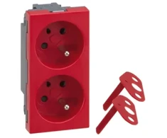 Kontakt-Simon Simon Connect Dvivietis lizdas S500 DATA su / U 16A be rakto ir sraigto raudonos 50000459-037