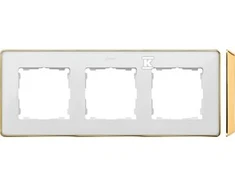 Kontakt-Simon Simon Detail 82 Triple Frame Detail Select-metal BIALA / Base Gold 8201630-245