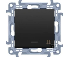 Kontakt-Simon Kontakt-Simon kryžminė jungtis Simon 10 CW7L.01/49 su LED apšvietimu, 10AX modulis, 250V~, sraigtiniai gnybtai, matinė juoda