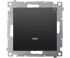 Kontakt-Simon Stebulės jungtis Kontakt-Simon Simon 54 DW6AL.01 / X / 49 vienspalvis paviršius su LED pašvietimu be piktogramos 16AX 250V varžtų terminalai juodi