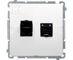 Kontakt-Simon Simon Basic kompiuterio lizdas dvivietis RJ45 6 kat. su baltąja diafragma (BM62E.01 / 11)