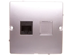 Kontakt-Simon Simon Basic kompiuterio lizdas vienas RJ45 kt. 5E sidabro kilimėlis (BNF51.02 / 43)