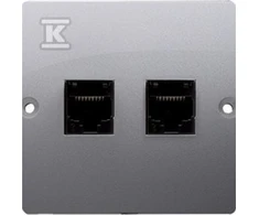 Kontakt-Simon Simon Basic kompiuterio lizdas dvivietis RJ45 kat. 5E inox (BMF52.02 / 21)