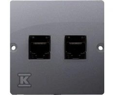 Kontakt-Simon Kompiuterio lizdas dvivietis RJ45 kt. 5E sidabro kilimėlis (WMUK- 0520F2-4011)