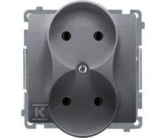 Kontakt Simon BMG2MZ.01/43 BASIC SOCKET Sidabrinis MAT