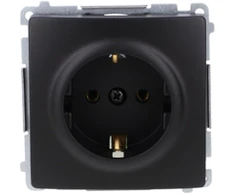 Kontakt Simon BMGSZ1.01/49 Simon Basic Lizdas su įžeminimu Schuko (modulis) 16A, 250V, varžtiniai gnybtai juodi BMGSZ1.01/49