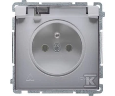 Kontakt-Simon Vienkartinis lizdas Simon Basic hermetical IP44 flap inox (BMGZ1B.01 / 21a)