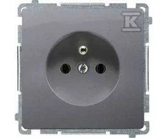 Kontakt Simon BMGZ1Z.01/43 BASIC SOCKET Sidabrinis MAT