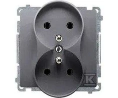 Kontakt Simon BMGZ2MZ.01/43 BASIC SOCKET Sidabrinis MAT