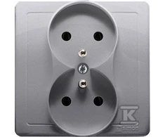 Kontakt-Simon Simon Basic Dvivietis lizdas su pilna rainelės plieno BMGZ2Z / 21