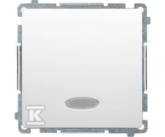 Kontakt-Simon Vieno mygtuko spalva 10AX 250V, balta (BNP1L.01 / 11)