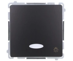 Kontakt Simon BMS1L.01/49 Simon Basic mygtukinis šviestuvas su LED apšvietimu (modulis) 10AX, 250V, greitos jungtys, juodas BMS1L.01/49