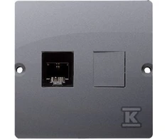Kontakt-Simon Simon Basic vienvietis RJ11 telefono lizdas, matinis sidabras (BMTF1.02/43)