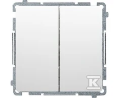 Kontakt-Simon Laiptų sujungimas Kontakt-Simon Simon Basic BMW6 / 2.01 / X / 11 dviviečiai, be piktogramos modulio 10AX 250V ~ sraigtiniai terminalai baltos spalvos