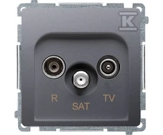 Kontakt-Simon Simon Basic R- TV- SAT antenos lizdas 10dB inox (BMZAR- SAT10 / P.01 / 21)