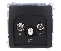 Kontakt Simon BMZAR-SAT10/P.01/49 Simon Basic R-TV-SAT antenos lizdas, pralaidus (modulis), 1x įvestis: 5 MHz–2,4 GHz, juodas BMZAR-SAT10/P.01/49