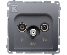 Kontakt-Simon Simon Basic R- TV- SAT antenos lizdas galutinis inox (BMZAR- SAT1.3 / 1.01 / 21)