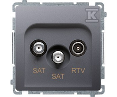 Kontakt-Simon Simon Basic RTV- SAT- SAT inox antenos lizdas (BMZAR + SAT3.1- P2.01 / 21)