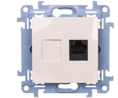 Kontakt Simon C61.01/41 Simon 10 Viengubas kompiuterio lizdas RJ45 cat.6 kreminis C61.01/41