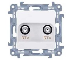 Kontakt Simon CAK2F.01/11 Priedai - Simon10 RTV-RTV antenos lizdas (modulis), 1x įėjimas: 5 1000 MHz baltas CAK2F.01/11