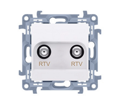 Kontakt Simon CAK2F.01/11 Priedai - Simon10 RTV-RTV antenos lizdas (modulis), 1x įėjimas: 5 1000 MHz baltas CAK2F.01/11
