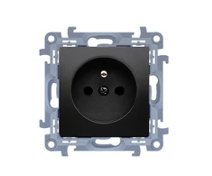 Kontakt-Simon Kontakt-Simon Simon 10 CGZ1CZ.01/49 kištukinis lizdas su įžeminimu, vienvietis, su srovės kelio sklendėmis, modulis 16A, 250V~, greitos jungtys, matinė juoda