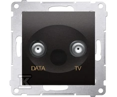 Kontakt-Simon Simon 54 F tipo dvigubas TV / duomenų antenos lizdas metalizuotas antracitas DAD1.01 / 48