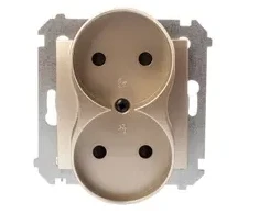 Kontakt Simon DG2MZ.01/44 Simon 54 Lizdas podwójne b/u 16A IP20 auksinė mat DG2MZ.01/44