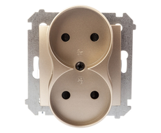 Kontakt Simon DG2MZ.01/44 Simon 54 Lizdas podwójne b/u 16A IP20 auksinė mat DG2MZ.01/44