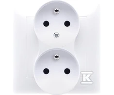 Kontakt-Simon Simon 54 Dvigubas maitinimo lizdas su fazių nekintamumo funkcija su langinėmis 16A 250V balta 68mm skersmens dėžutei DGZ2TZ/11