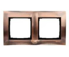 Kontakt Simon DR2/36 Simon 54 Premium dvigubo rėmo metalinis kaimiško vario DR2/36