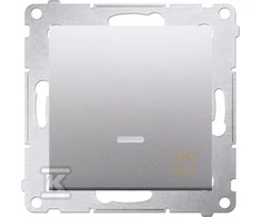 Kontakt-Simon Simon 54 Button / light / LED galinis apšvietimas 16AX 250V sidabrinis DS1AL.01 / 43 mat