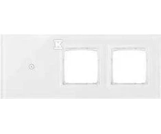 „Kontakt-Simon“ jutiklinis skydelis „Kontakt-Simon 54 Touch DSTR3100/70“ trys moduliai vieno prisilietimo laukas skylė priedams skylė priedams balta pearl
