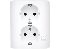 Kontakt-Simon Simon 54 dvigubas Schuko įdėklo lizdas su apertūra Skandinavijos versija balta EGSZ2PZ / 11