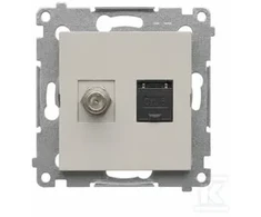 Kontakt-Simon Simon 54 antenos lizdas tipo F + RJ45 kat.6 (modulis) kašmyro spalvos (DASFRJ45.01/42)