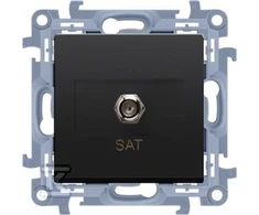 Kontakt-Simon Antenos lizdas Kontakt-Simon Simon 10 CASF1.01/49 tipo "F" vieno modulio juodas matinis