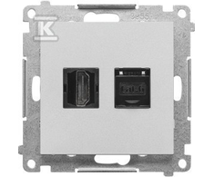 Kontakt Simon GN.1-KR.HDMI+RJ45 K.6 ALU.MAT