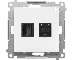 Kontakt Simon TGHRJ45.01/111 Simon 55 Lizdas HDMI + RJ45 kat.6. (moduł) Baltas mat TGHRJ45.01/111