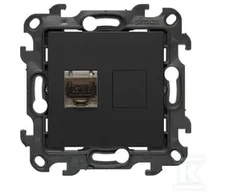 Kontakt-Simon Lizdas komputerowe pojedyncze RJ45 Kontakt-Simon Simon 24 N61.01/49 kategoria 6 (moduł) IP20 juoda mat
