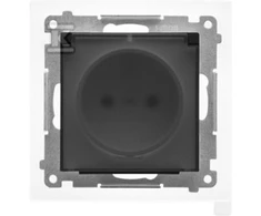 Kontakt-Simon Kontakt-Simon 55 TGZ1BCZ.01/149A kištukinis lizdas IP44 versijai su sandarikliu, modulis 16 A, 250V~, greitos jungtys, matinė juoda/skaidri