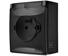 Kontakt Simon GN.1-KR.Z/U IP44 TR.Juodas.Matinis AQUACLICK