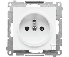 Kontakt-Simon Kontakt-Simon 55 TGZ1CZ.01/111 vieno kištuko lizdas su įžeminimu ir sklendėmis, modulis 16 A, 250V~, greitos jungtys, matinė balta