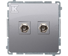 Kontakt-Simon Simon Basic antenos lizdas F tipo dvigubas sidabrinis matinis (BMAF2.01/43)