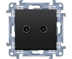 Kontakt-Simon Lizdas antenowe Simon 10 CASF2.01/49 typu "F" podwójne moduł juoda mat