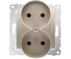 Kontakt-Simon SIMON54 dvigubas b / up 16A IP20 su aukso skydu - DG2MZ.01 / 44