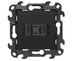 Kontakt-Simon Simon 24 Lizdas HDMI 2.1 podwójne juoda mat NGHDMI221.01/49